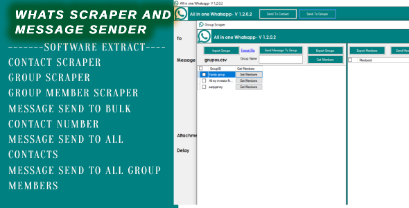 All in one Whatsapp Scraper and Message Sender Software